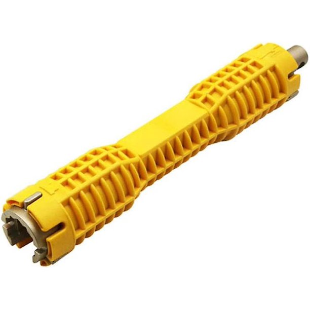 Llave de tubo de fregadero de doble cabeza, llave de tubo de fregadero y grifo, calentador de agua, herramienta de instalación, llave de enchufe, mango antideslizante compatible con cocina Bathroo Afortunado Sencillez