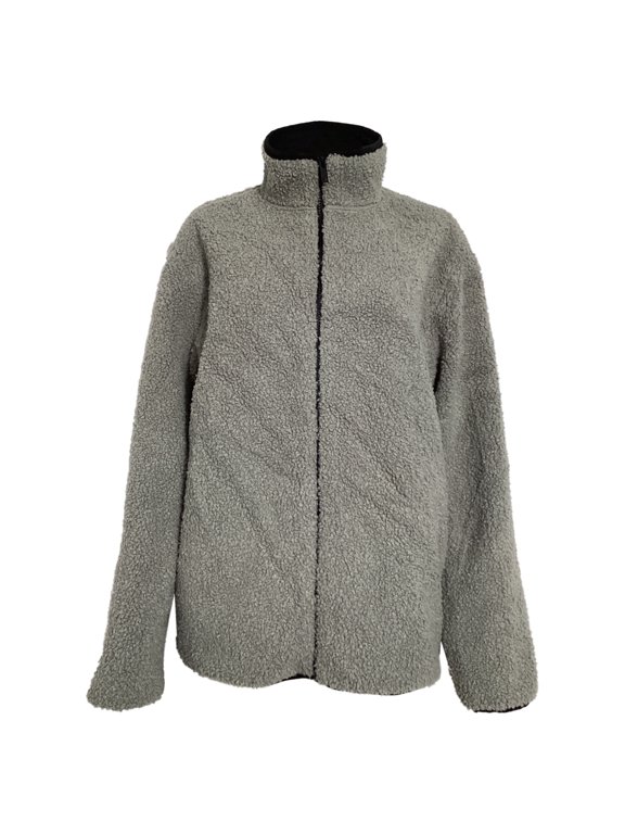 Pre-Owned Theory Classon Zipped Fleece Jacket in Grey Polyester