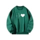 thumbnail image 1 of Sudadera de mujer elegante con estampado de corazón suave y hombros caídos, ropa deportiva femenina S, 1 of 9