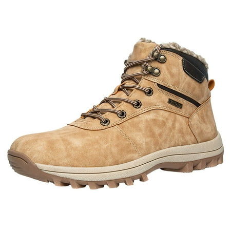 

Ediodpoh Leisure Cold Season Snow Cotton Padded High Top Boot Shoes Breathable Fashion for Student and Teenagers Mens Boots Khaki 8