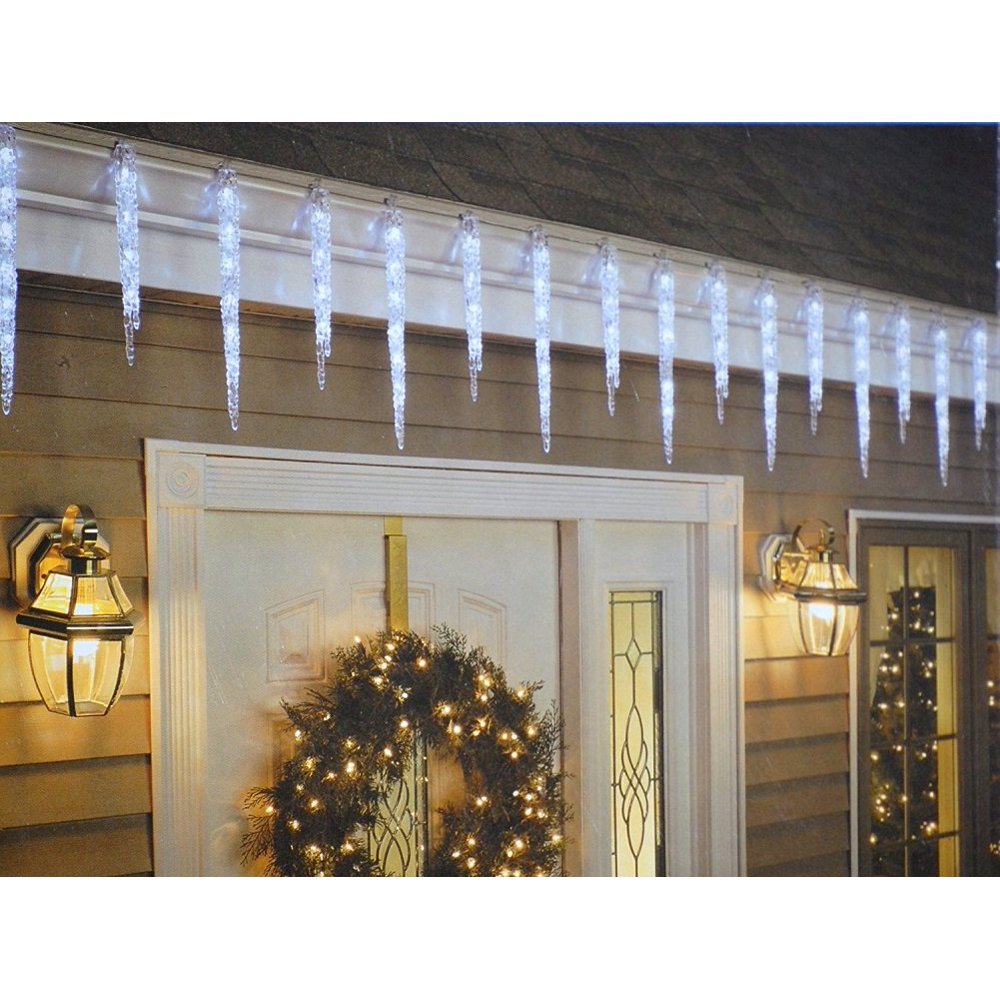 GE Twinkling LED Crystal Icicle Decorative Holiday Lights 19 Icicle