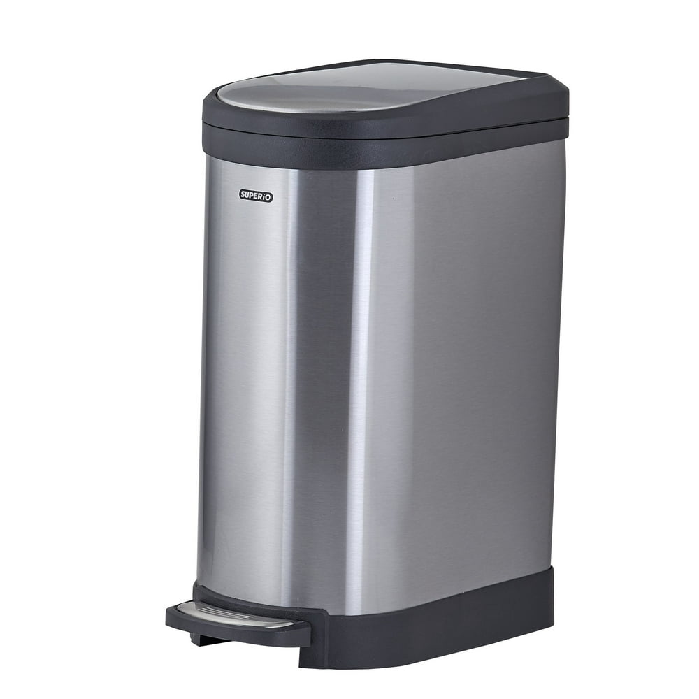 Superio Stainless Steel Garbage Pail - 10 Liter / 2.6 Gallon Narrow