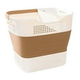 thumbnail image 1 of Cesta de lavandería plegable con asas, contenedor de almacenamiento portátil y versátil para ahorrar espacio, para dormitorio y habitación de niños Marrón claro, 1 of 8