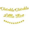 2-Pack Twinkle Little Star Garland Gold Banner Decorations For Baby Shower 10 Ft