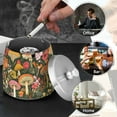 thumbnail image 4 of Yayeee Ashtray with Lid for Cigarette Smokeless Stainless Steel Home Ash Holder, Colorful Mushroom, 4 of 7