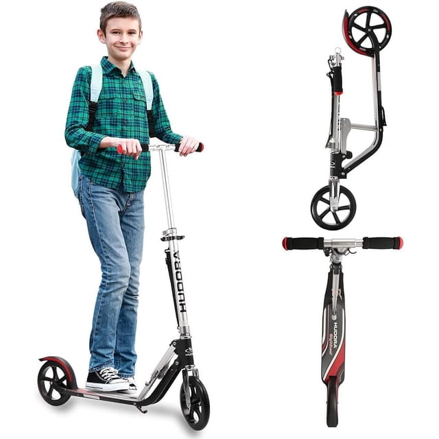 HUDORA Scooter para niños de 6 a 12 años - Scooter para niños de 8 años en adelante, Scooters para adolescentes de 12 años en adelante, Scooter para adultos con ruedas grandes, Scooter ligero y durade