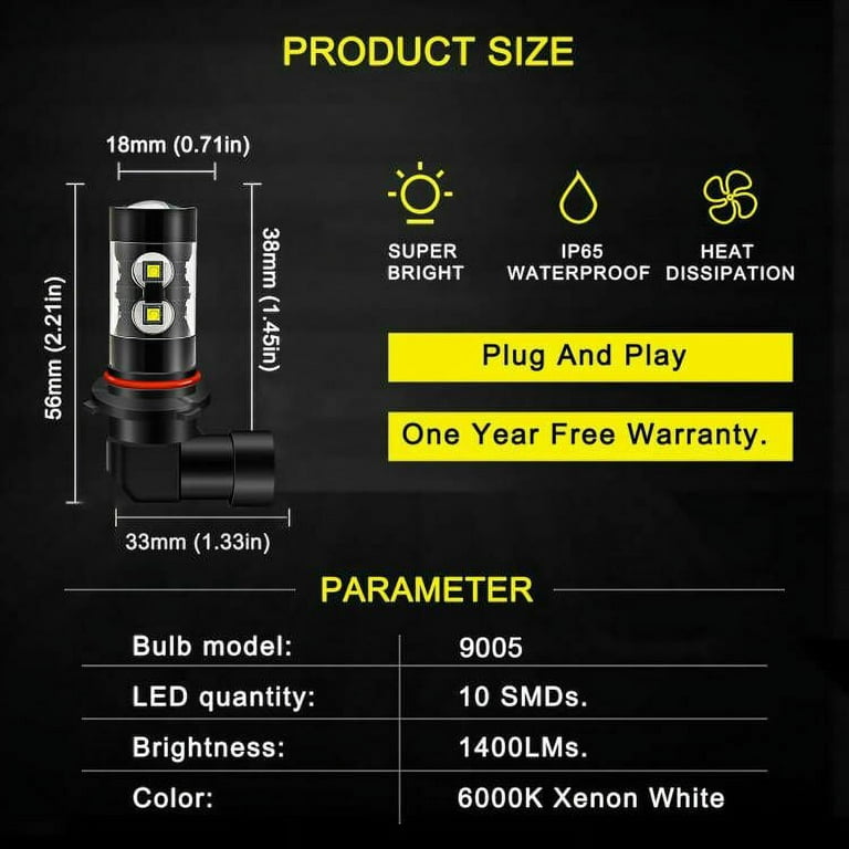 2007 dodge charger fog light bulb size Amazon.com: LECCIBUB Headlight Bulbs Compatible With Dodge Charger  2006-2009, 9005+9006 High Low Beam + 9145 Fog Lights Halogen Light Bulb  Combo, Super Bright 6000K White, Plug and Play, Pack of 6 : Automotive