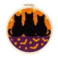 thumbnail image 2 of Punch Needle Embroidery Kit Featuring Black Cat Halloween Design, Spooky Craft Supplies for Beginners, Cute Fall Home Decor Gifts 1 Set, 2 of 4