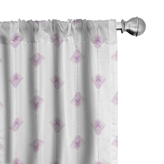 Ambesonne Bohemian Curtains, Tribal Inspired Flourishes, Pair of 28"x84", Pale Purple Pale Mauve
