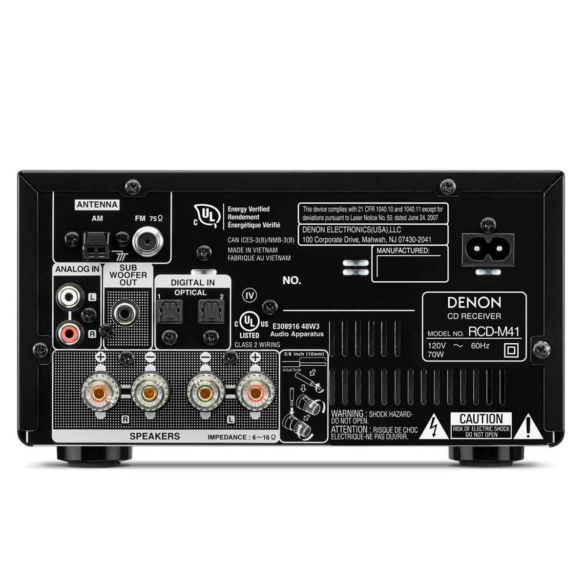 Denon D-M41 Compact Stereo Home Receiver with FM Radio, CD