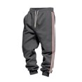 thumbnail image 5 of LWavelet Men's Side Striped Tapered Joggers - Drawstring Waist Trendy Design Casual Everyday Pants Dark Gray XL, 5 of 8