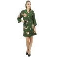 thumbnail image 1 of Bimba Women's Floral Printed Georgette Bridesmaid Robe Green Coverup Wrap-8, 1 of 1
