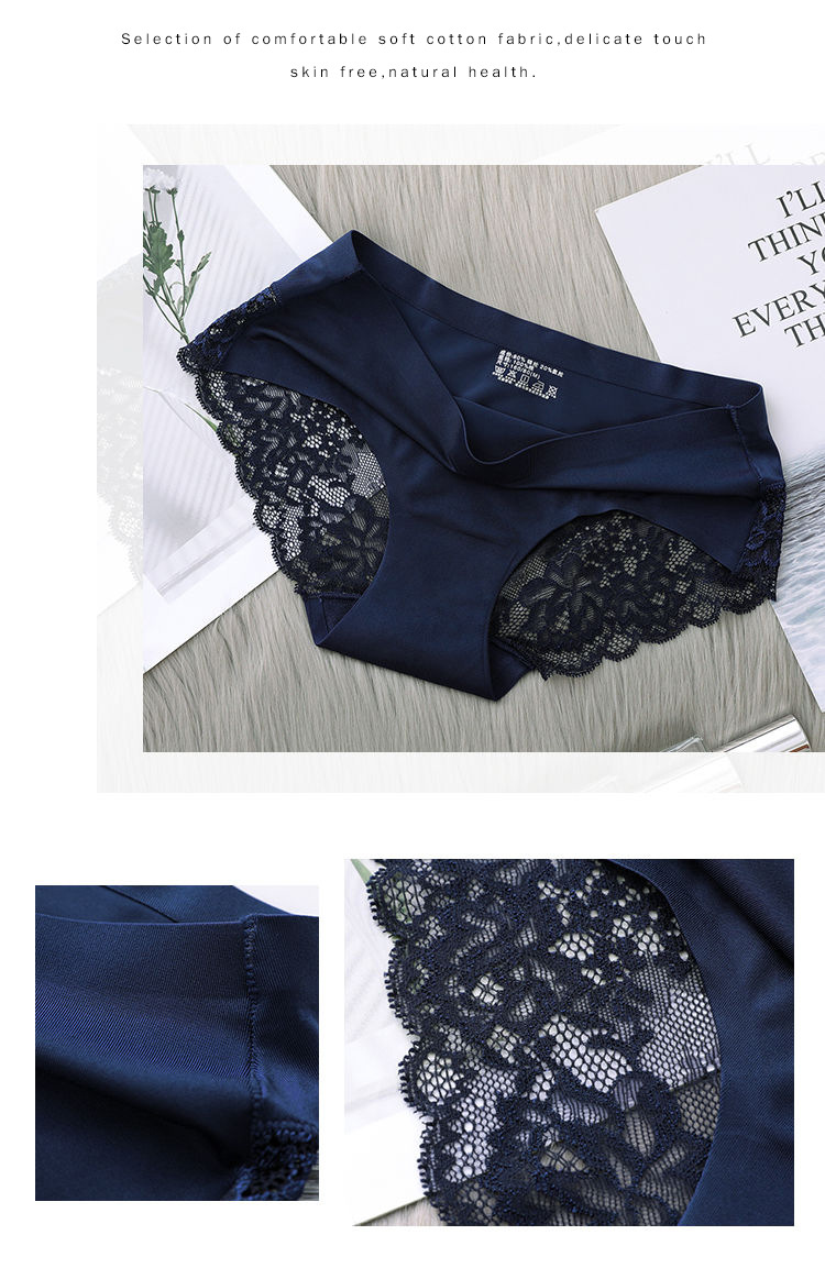 Womens Underwear Lace Trim Panties Comfort Seamless Briefs Pack of 4 - image 4 of 7