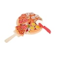 thumbnail image 4 of Juego de pizza de madera, accesorios de cocina, juguetes de cocina de madera, juego de rol, corte de comida, juguete de cocina para niños y niñas de 3, 4 of 9