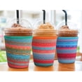 thumbnail image 5 of 4 Pack Reusable Iced Coffee Insulator Sleeve, Neoprene Coffee Cup Holder for Iced Hot Drinks, Beverage Holder for Most Drinks(16-20 oz Small, African Grain), 5 of 6