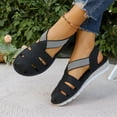 thumbnail image 5 of Women's Cutout Fisherman Flat Sandals, Wide Width Open Toe Summer Sandals for Women, Elastic Back Strap Casual Beach Shoes, Non-Slip Walking Sandals, 5 of 10