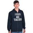 thumbnail image 5 of Feed Me Tacos Tuesday Mexican Food Zip Up Hoodie Men's Women's Brisco Brands L, 5 of 6