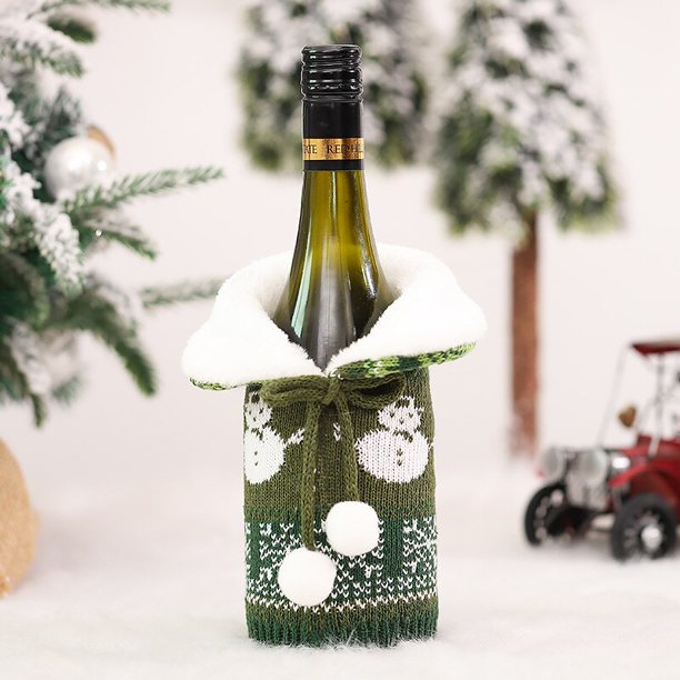 Funda navideña para botella de vino, decoración de Mesa para el hogar, regalo de Navidad, 2020, 1 unidad