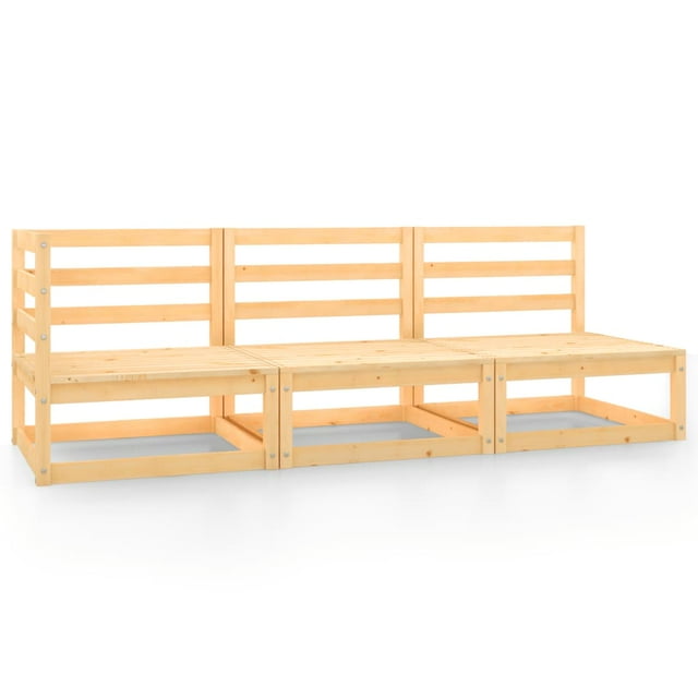 vidaXL Ensemble de Salon de Jardin 3 Pcs en Pin Massif