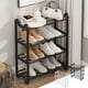 thumbnail image 1 of Zapatero de plástico con pasamanos - Armario de almacenamiento de zapatos en la entrada de 4 niveles, negro o blanco, 22,7x7,8x17,9 pulgadas, organizador moderno para zapatos, 1 of 6