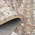 thumbnail image 2 of Large Vintage 9x12 Area Rug Ultra-Soft Distressed Dining Room Non-Shedding Flower Printed Washable Easy Cleaning Floor Mats Camel, 2 of 8