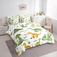 thumbnail image 3 of Manfei Green Orange dinosaur 7-Piece Twin Bedding Sets,Happy Camping Bedding Comforter Set,Green Rustic Leaves Sheet Sets For Boy Teens,Luxury Bedroom Decor Reversible, 3 of 8