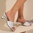 thumbnail image 2 of Wensltd High Heel Sandal for Women Chunky Block Heel Square Toe Comfortable Dress Shoes Weddings Party, 2 of 8