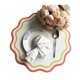 thumbnail image 5 of Mantel individual redondo festoneado, impermeable, de piel sintética, elegante, con aislamiento térmico, para mesa de interior o exterior, bodas y picnics., 5 of 8
