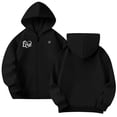 thumbnail image 5 of Kids Heated Hoodie Sweatshirts Boys Girls 5 Heating Zones Zip-Up Fleece Lined Electric Hooded Jackets Cold Weather Black, 7 Y, 5 of 7