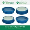 4- Dyson DC24 (DC-24) Pre Motor Washable & Reusable Replacement Filters, Part # 913788-01 & 919777-02.  Designed by FilterBuy to fit Dyson DC-24 Ball Upright Vacuums