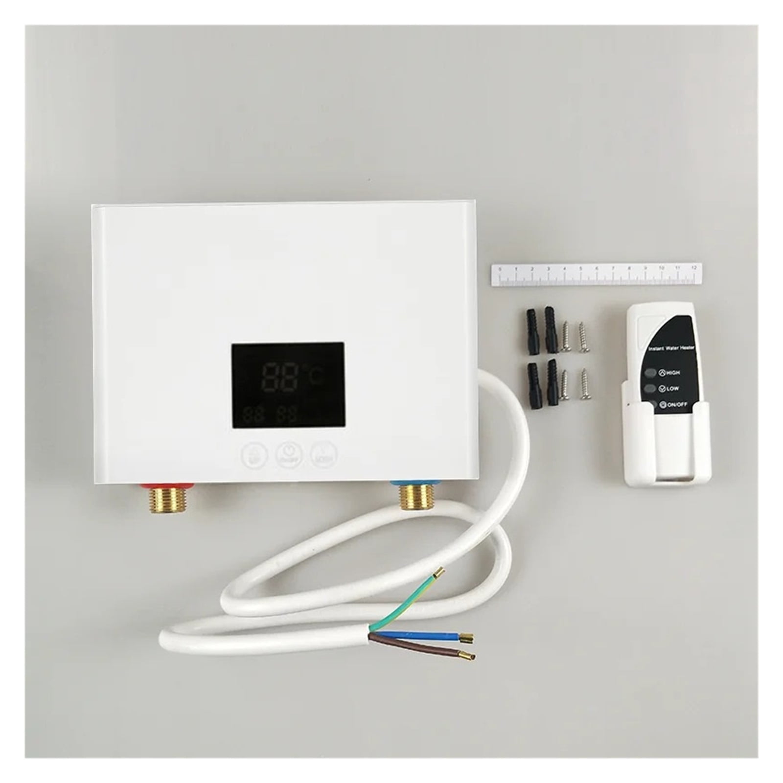 Instant Water Heater 3000W Bathroom Kitchen Wall Mounted Electric Water Heater LCD Temperature Display With Remote Control ,Safety Protections