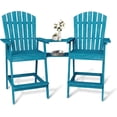 thumbnail image 1 of Ensemble de Chaises Adirondack Hauteur Bar - 2 Chaises d'Extérieur Hautes avec Plateau de Table de Liaison, 1 of 7