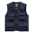 thumbnail image 3 of DIOAZUD Men's Casual Lightweight Outdoor Fishing Cargo Vest Plus Size Safari Travel Photo Work Vests Jacket Multi Pockets, 3 of 7