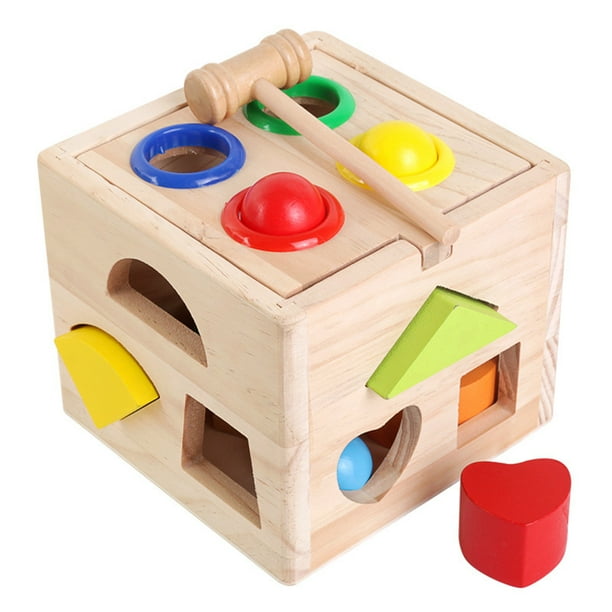 Juguetes para ninos pequenos Juguetes clasicos de madera para bebes ninos y ninas Aprendizaje de cubos de clasificacion de colores Juguetes educativos TUNC Sencillez Bodega Aurrera en linea