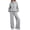 Grey, variant on 2 Piece Outfits Women Sweatsuits Drawstring Sweatshirt Lounge Sets 2025 Fall Wide Leg Sweatpants Tracksuit with Pockets