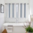 thumbnail image 3 of Blue Beige Kitchen Curtains Short 54 Inch Length, Modern Abstract Gradient Vertical Stripes Grommet Top Bedroom Living Room Curtains, Light Filtering Cafe Curtain Drapes 2 Panels Set 84''x54'', 3 of 9