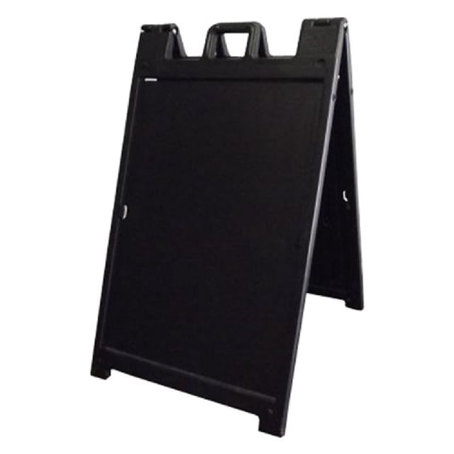 Plasticade 140NSBKBOXED Signicade Deluxe A-Frame Sidewalk Curb Sign Portable Folding Double-Sided Display with Quick-Change System, Black