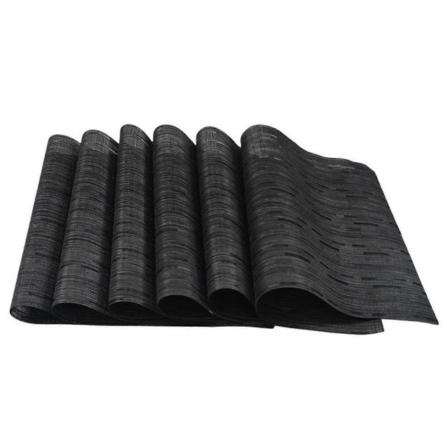 6-Pack Washable PVC Placemats, Woven Vinyl Table Mats, Easy Cleaning, Heat-Resistant, Stain-Resistant, Anti-Skid