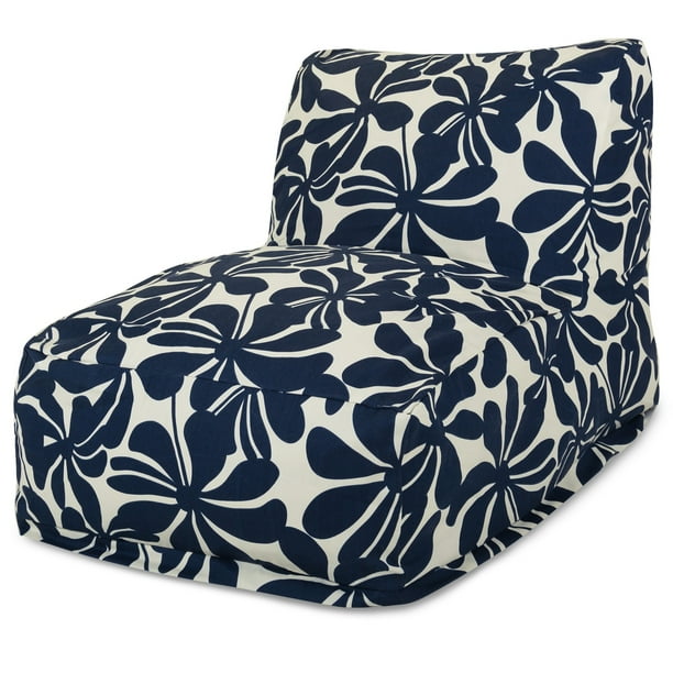 Majestic Home Goods Indoor Outdoor Navy Plantation Chair Lounger Bean Bag 36 In L X 27 W 24 H Com Majestic Home Goods Indoor Outdoor Navy, Majestic Home Goods Villa Bean Bag Chair Lounger