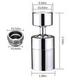 thumbnail image 2 of Aireador para grifo Toega giratorio 360° de doble flujo, cromo, 2 of 7