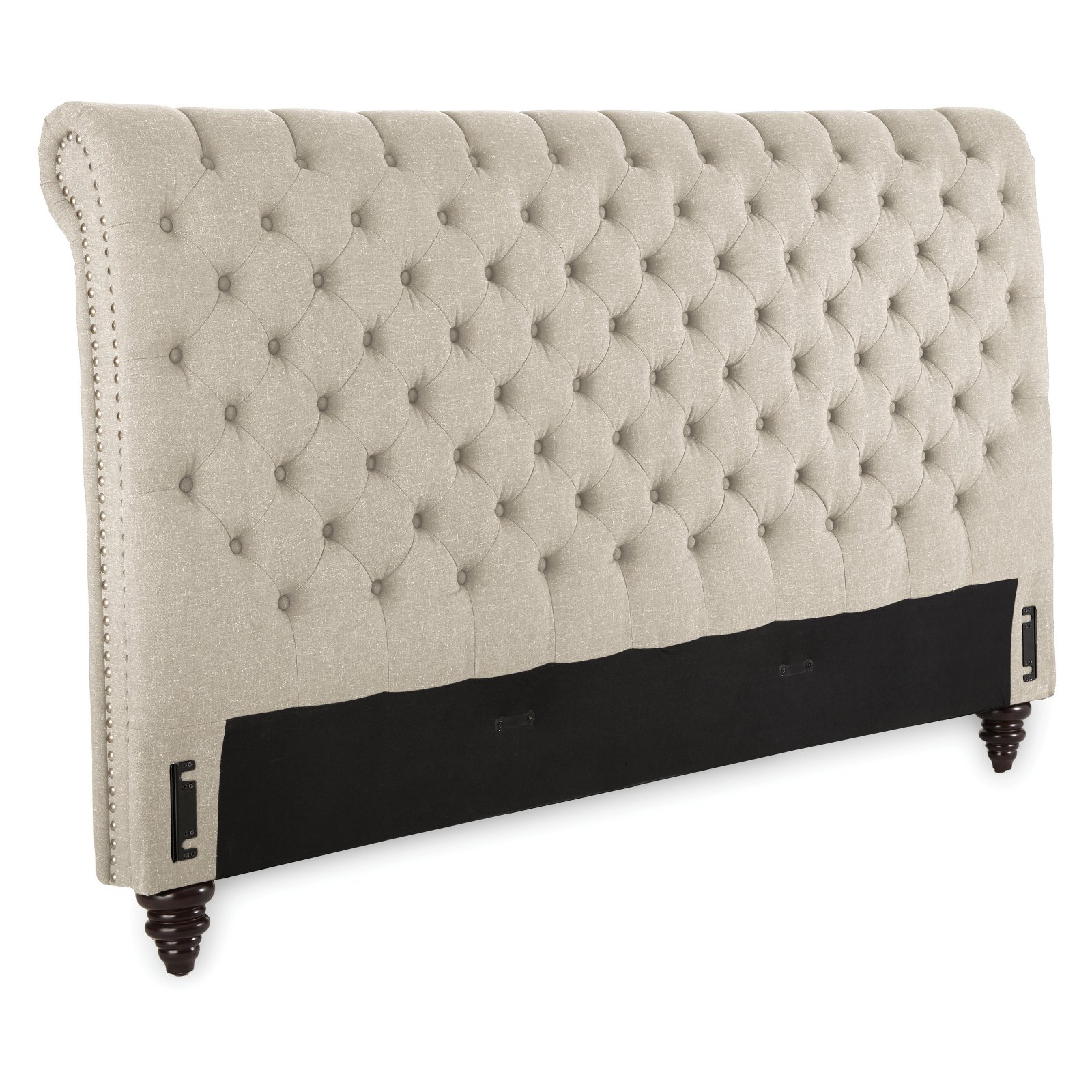 Swanson Tufted King Sleigh Bed in Sand Beige Upholstery - image 5 of 10