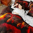 thumbnail image 4 of Castle Fairy Gradient Video Game Twin Bedding Sets,Black Red Ombre Bedding Comforter Set, 4 of 8