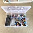 thumbnail image 4 of LanttAotte Mini 6 Grids 4-PACK Plastic Organizer Box Storage Container for Small Jewelry Fishing Tackles Earring Nail Rhinestones Beads Art DIY Crafts Organizer Clear, 4 of 6