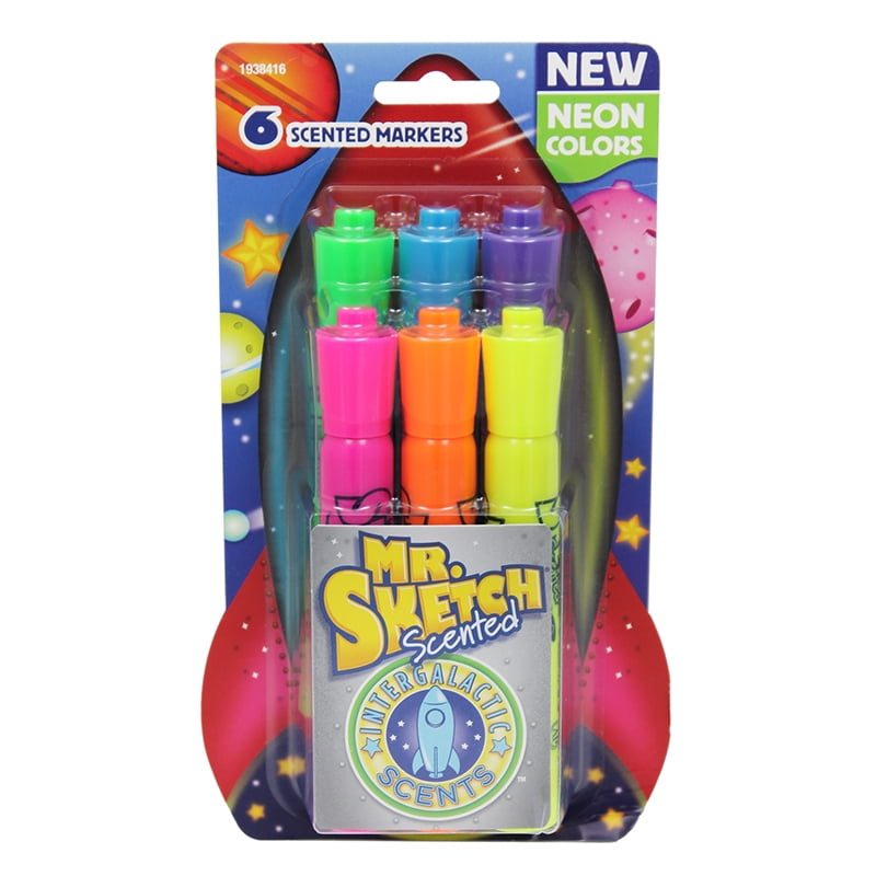Mr. Sketch® Scented Marker, Chisel Tip, 6 Intergalactic Colors, 6 Per