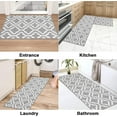 thumbnail image 5 of Findosom 20"x32"+20"x48" 2pcs Kitchen Rug Set Non Slip Kitchen Runner Rug and Doormat Washable Kitchen Mats Set Indoor Doormat Runner Rugs for Kitchen Laundry Hallway Entryway Grey Floral, 5 of 7