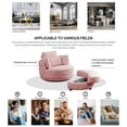 thumbnail image 6 of Swivel Barrel Chair, Oversized Swivel Chair with Moon Storage Ottoman Modern Upholstered Accent Chair, Round Swivel Barrel Chair with 4 Pillows Leisure Sofa Chair Lounger Armchair for Living RooPink, 6 of 8