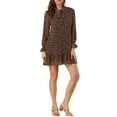 thumbnail image 2 of INSPIRE CHIC Women's Ruffle Tie Neck Casual Loose Shift Floral Dress, 2 of 7