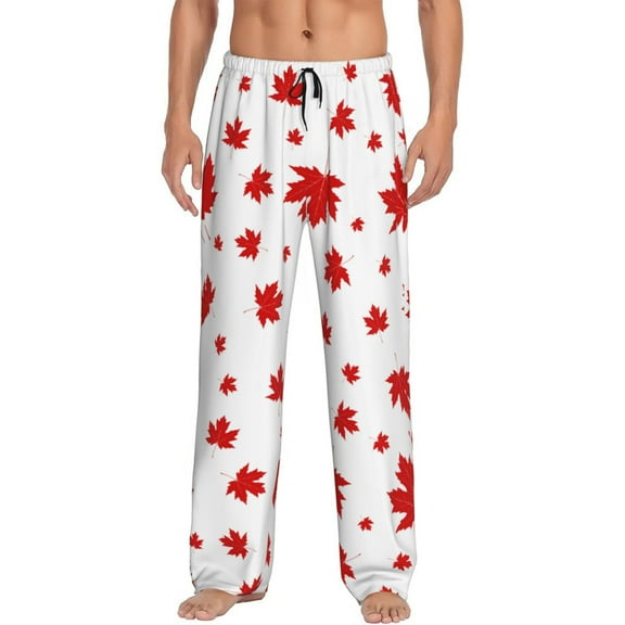 Maple Leaf Men'S Pajama Pants Soft Sleep Lounge Pants Pjs Bottoms With Pockets Small