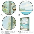 thumbnail image 3 of Designart "Beachside Windows II" Coastal Framed Wall Art - Coastal Green Coastal Windows Entryway Framed Wall Art Print, 3 of 6