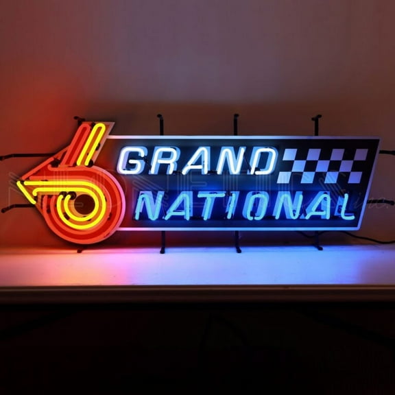 AUTO – GM – BUICK GRAND NATIONAL NEON SIGN WITH BACKING – 5BCKGN